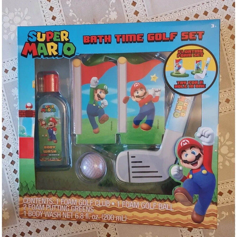 Nintendo Super Mario Kids Bath Time Golf Gift Set NEW